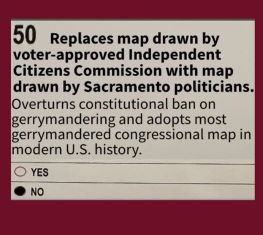 Vote No Prop 50